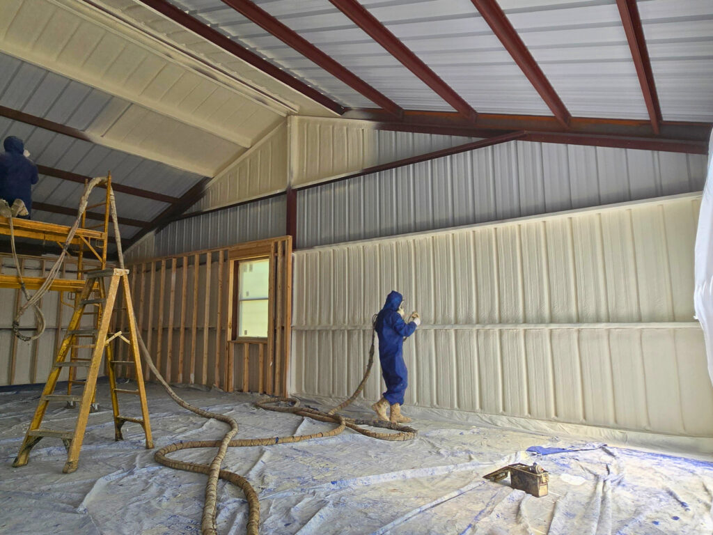 closed cell spray foam installation