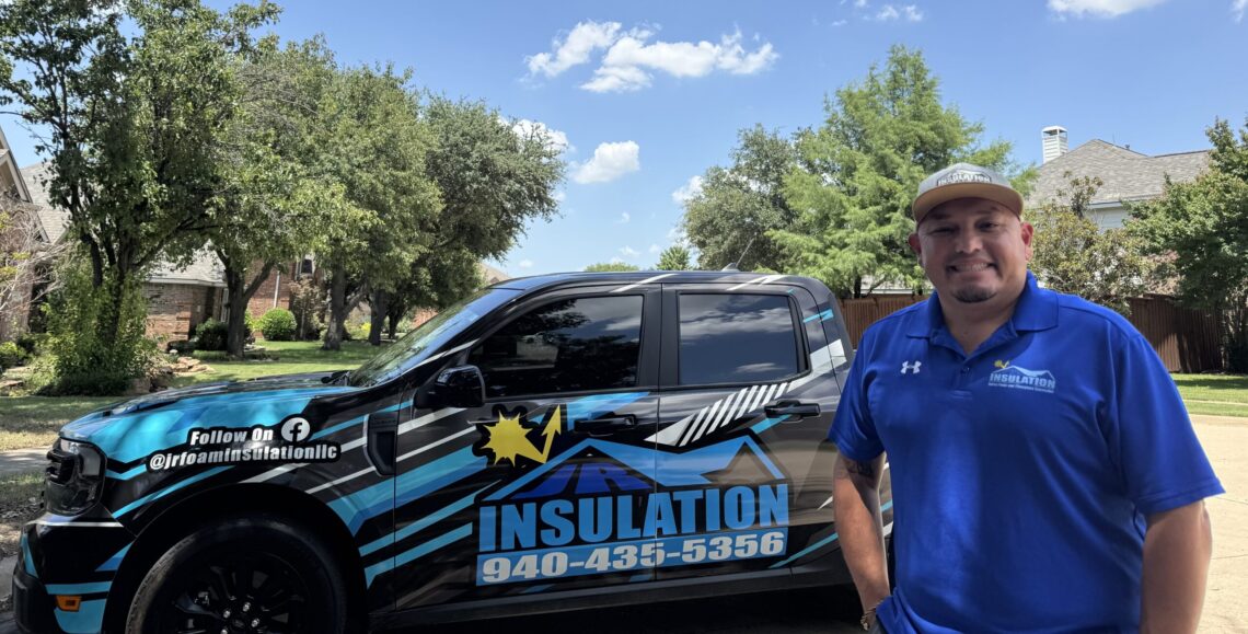 Larry Contreras with his JR Insulation Truck