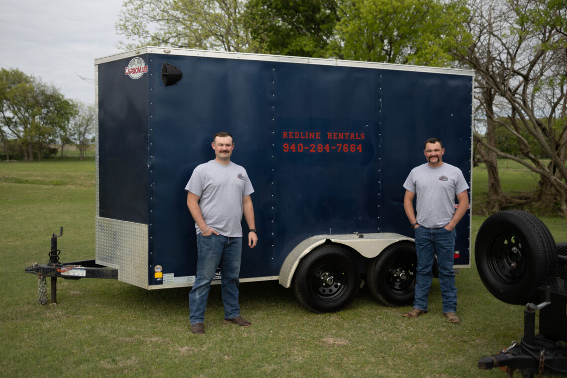 Redline Rentals utility trailer available in North Texas